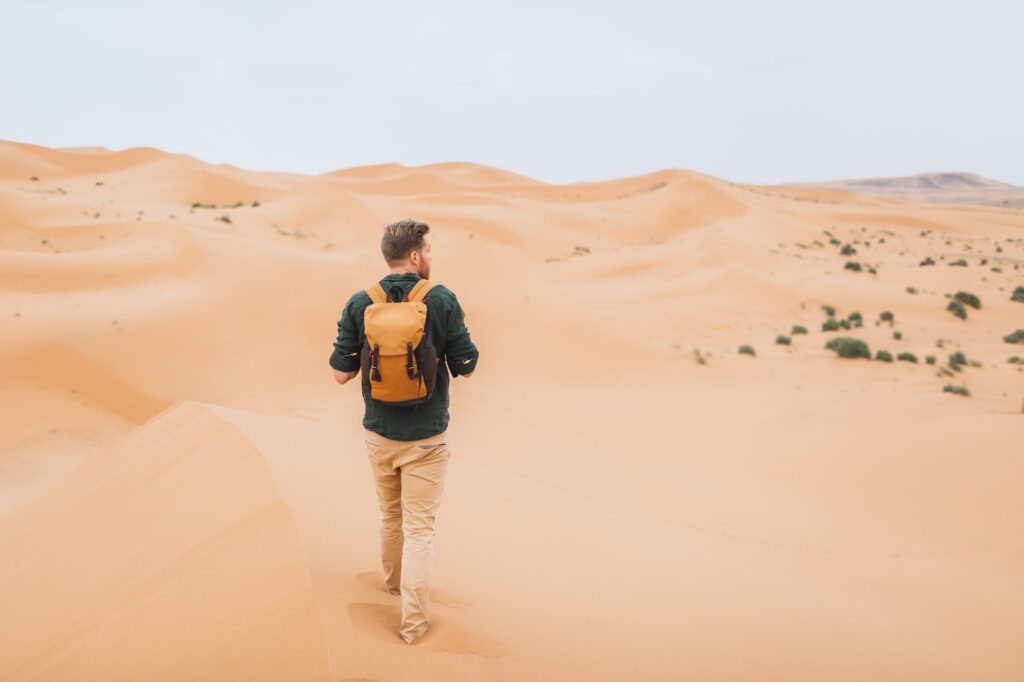 Adventurer in the Egyptian desert