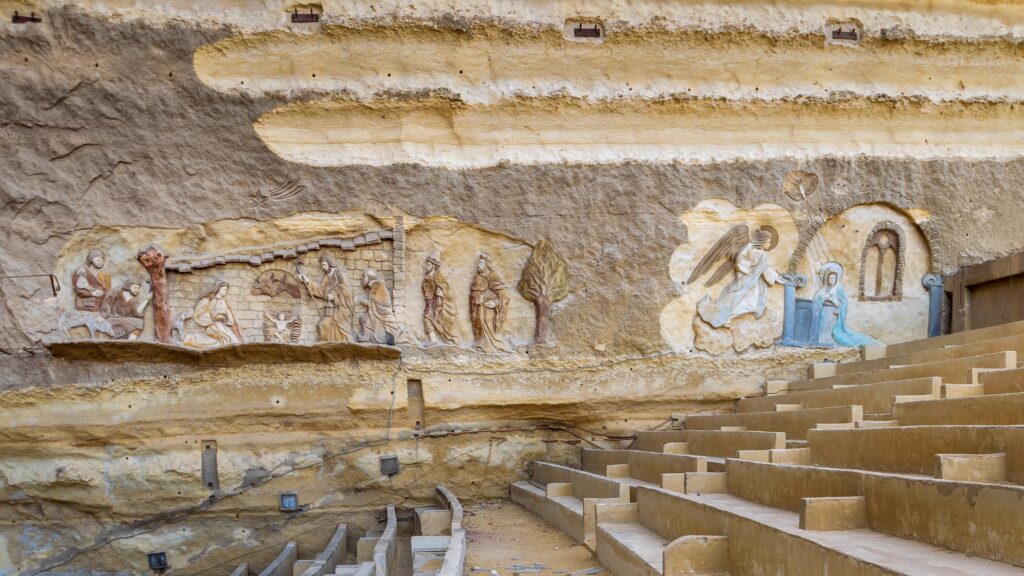 Mural at Virgin Mary and St. Simon the Tanner Cathedral Saint Samaan The Tanner Monastery Cairo Egypt