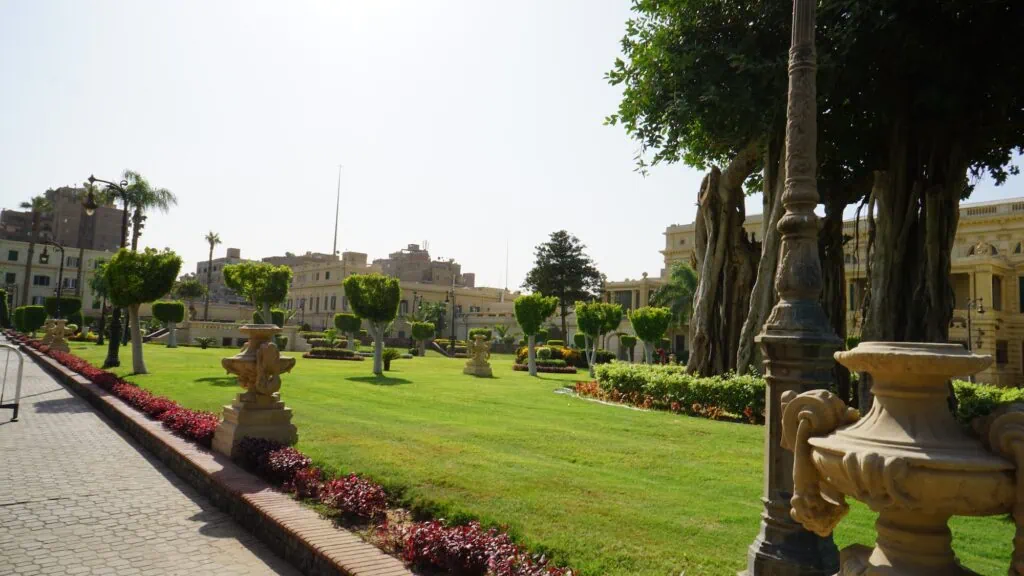 Garden area with landscaped paths and surrounding greenery at the Museum of Islamic Art, Cairo
