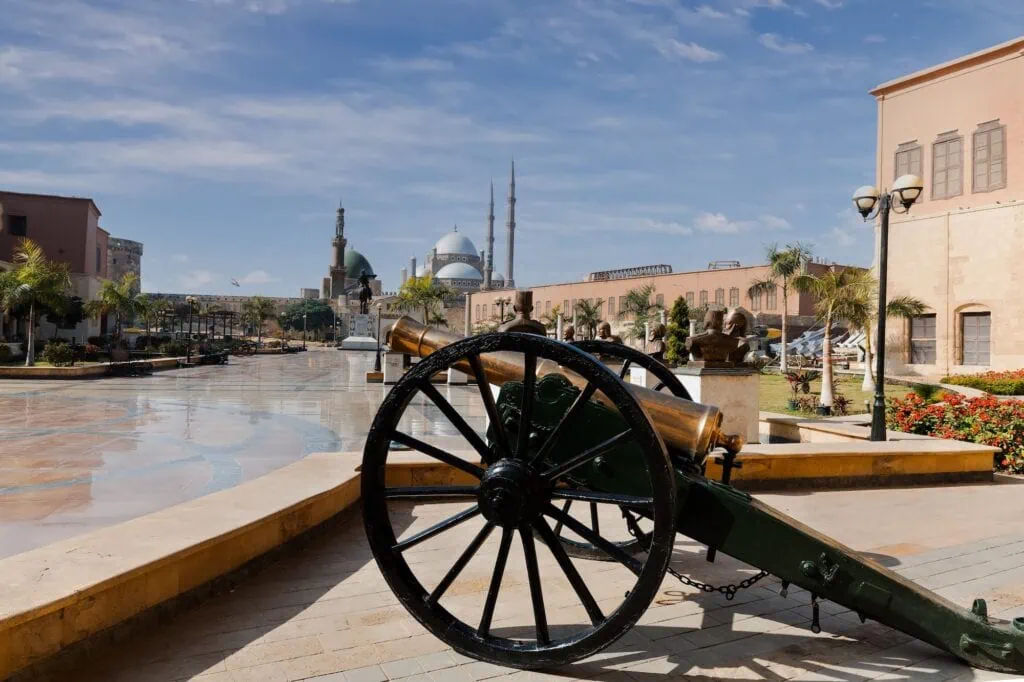 Exterior view of the National Military Museum within the Citadel of Salah El Din featuring historic stone architecture, National Military Museum, Cairo