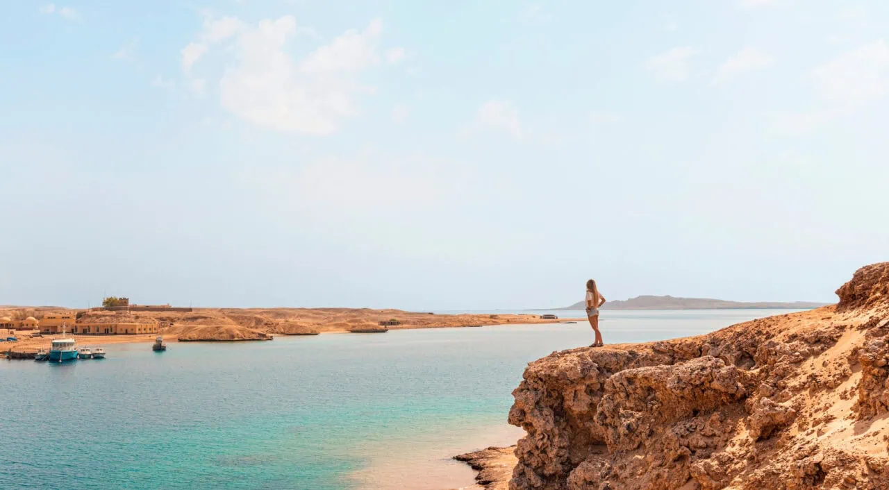 National park Ras Mohammed in Egypt. Sea view. beautiful seaside with a sandy beach