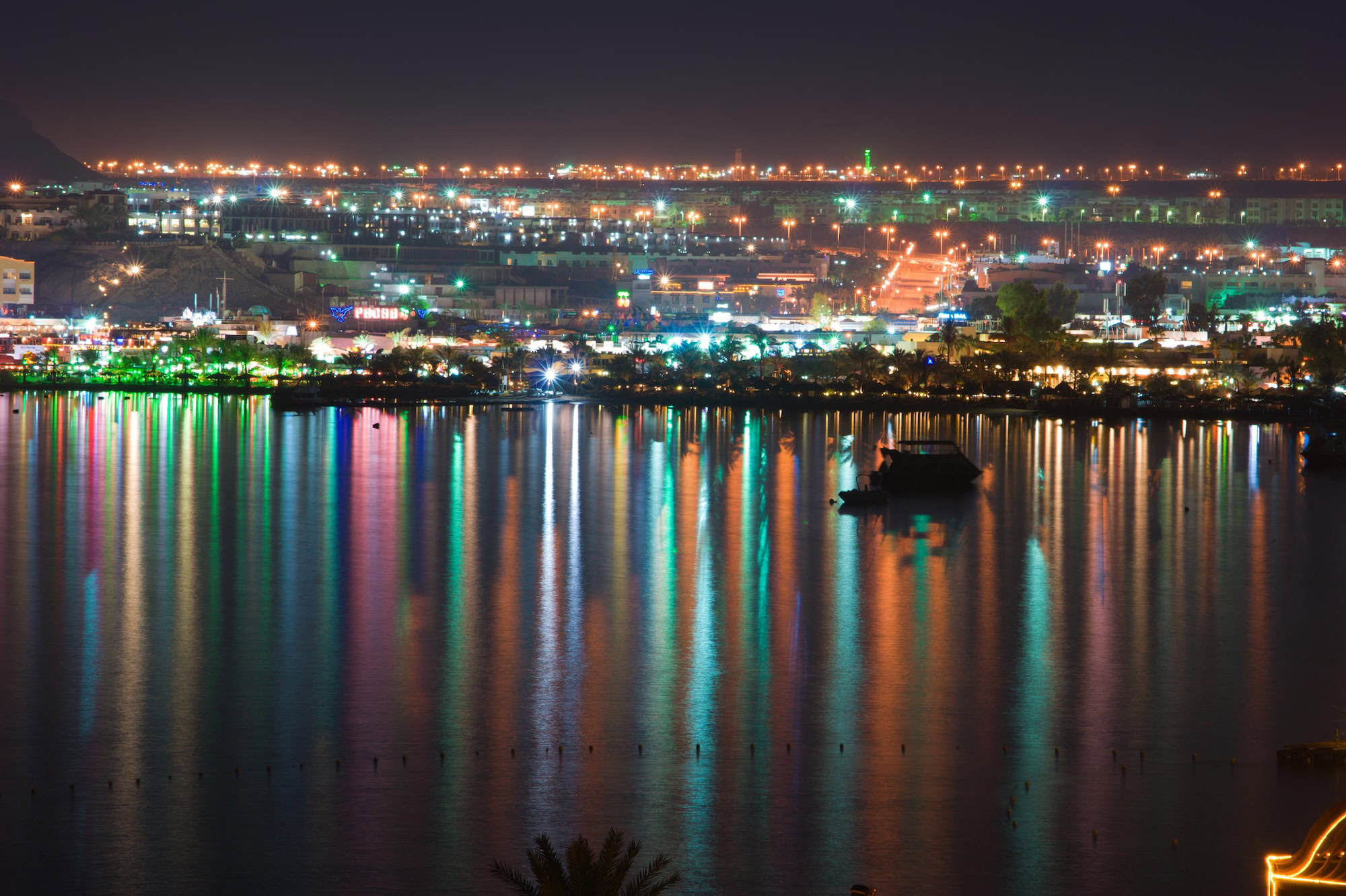 Night view of Naama Bay in Sharm El Sheikh