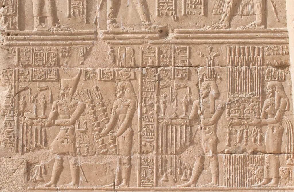 Exterior wall of Wadi El Seboua Temple near Lake Nasser