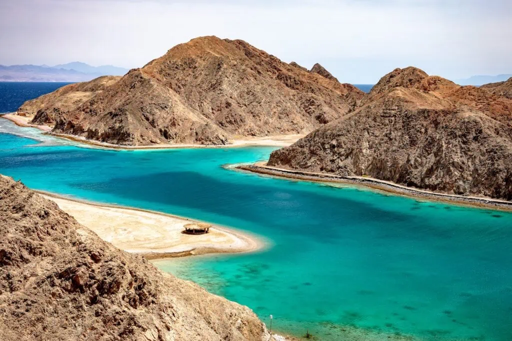 Panoramic view of Fjord Bay in Taba, South Sinai