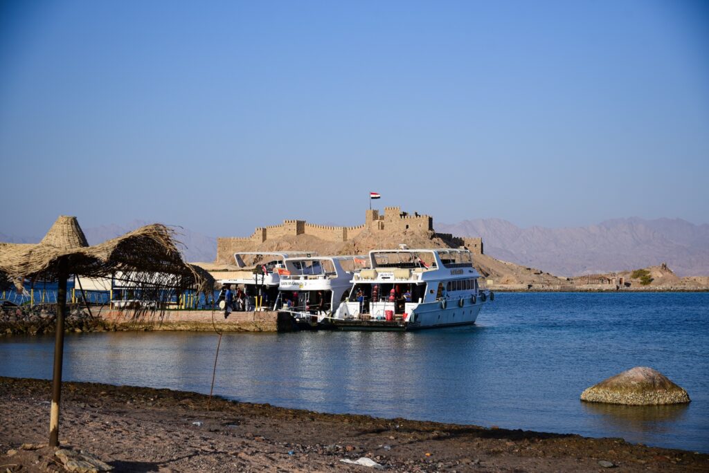 Pharaohs Island Castle of Saladin Sinai Peninsula shore Egypt