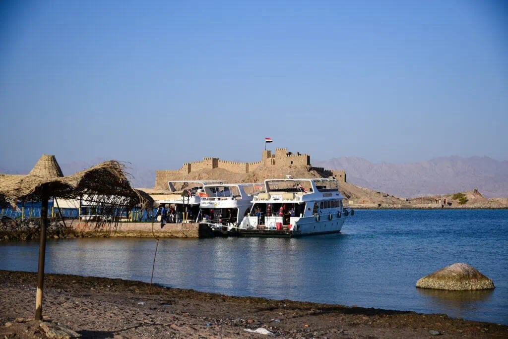 Pharaohs Island Castle of Saladin Sinai Peninsula shore Egypt