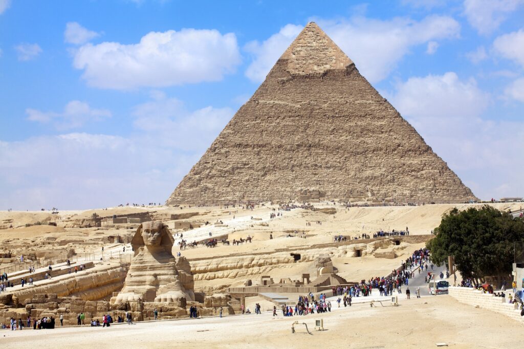 Pyramids and Sphinx in Giza