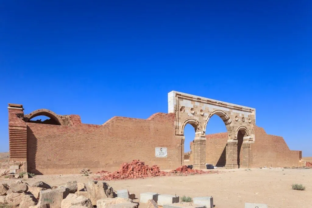 Qasr Mushatta, Mushatta Palace : Remains of the facade at the original site : Jordan