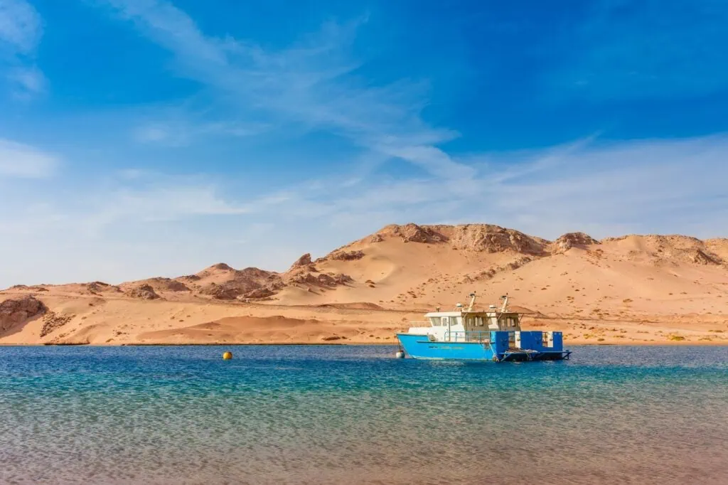 Red sea coast shore in the Ras Mohammed National Park