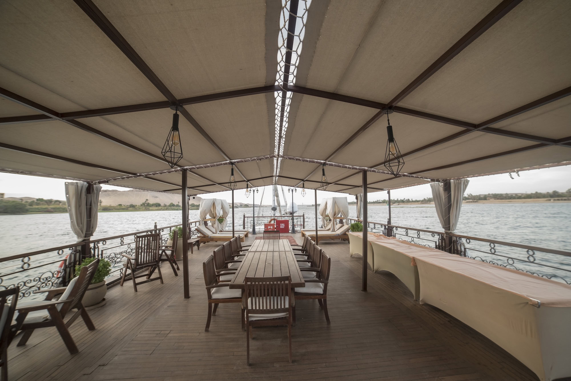 Upper deck view of Sonesta Amirat on the Nile