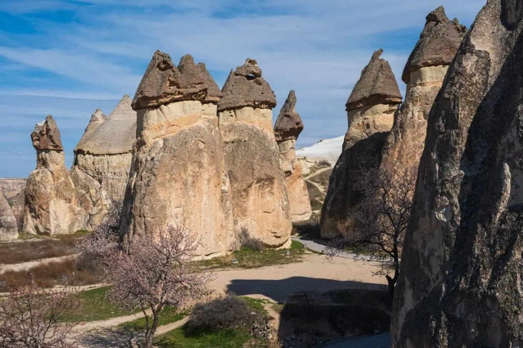 Scenic view of fairy chimneys at Pasabag Monks Valley Cappadocia