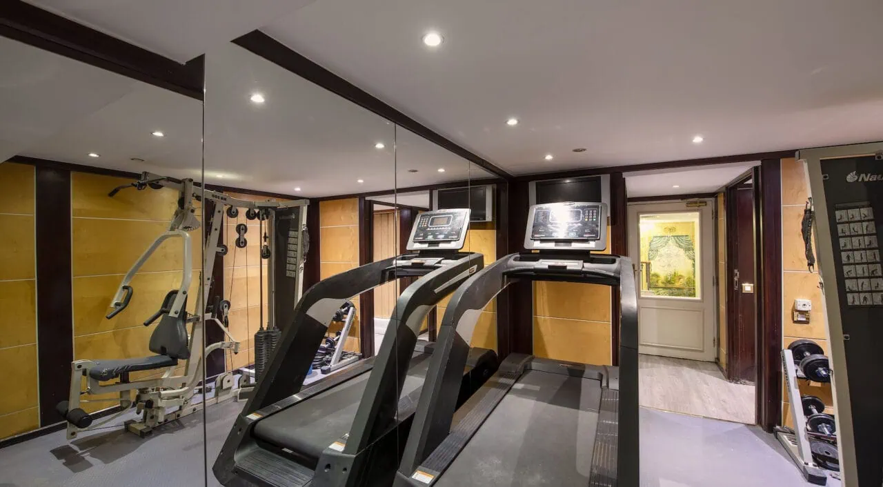 Fitness room on Sonesta Saint George with modern gym equipment