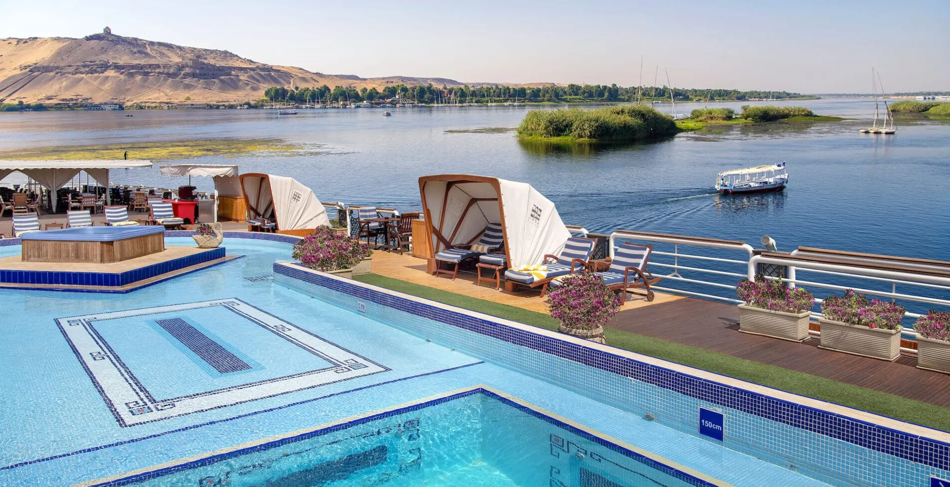 Sonesta St. George nile cruise ship Sun Deck Pool 2 1905x976 crop 46 50