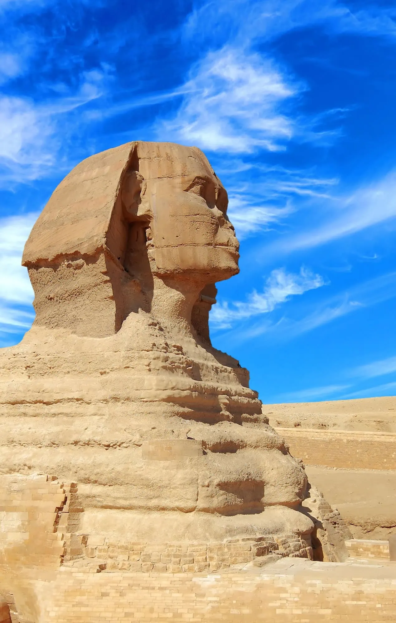 The Great Sphinx of Giza with its distinctive human head and lion body