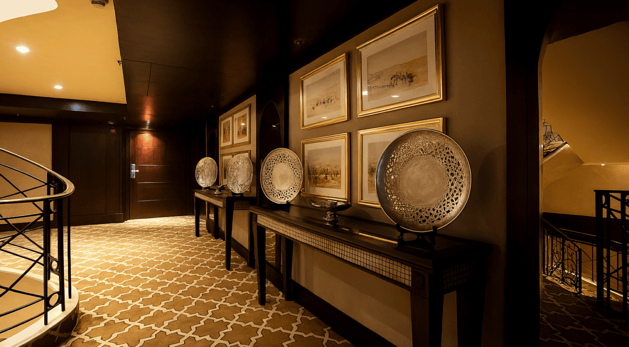 Saguão do MS Steigenberger Minerva com decoração moderna