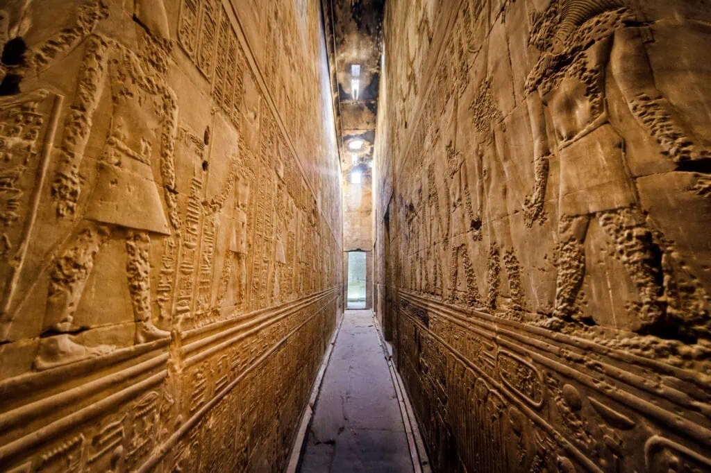 Interior of the Temple of Horus at Edfu, Egypt – one of the best-preserved ancient sanctuaries, featured on Egypt tours from Ottawa.