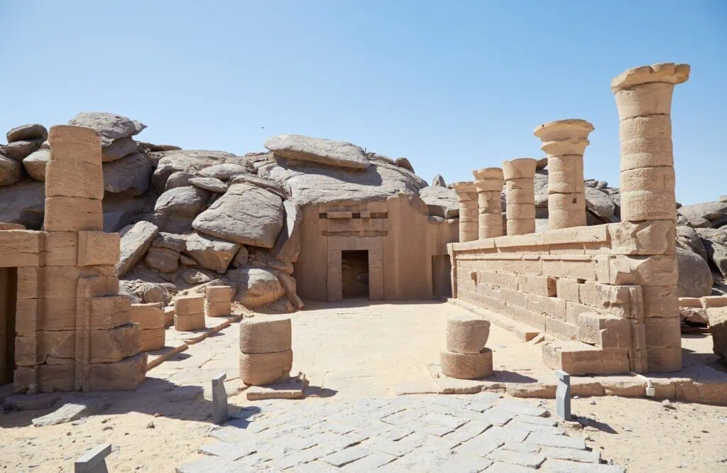 Beit el Wali rock-cut temple carved into Nubian cliffs