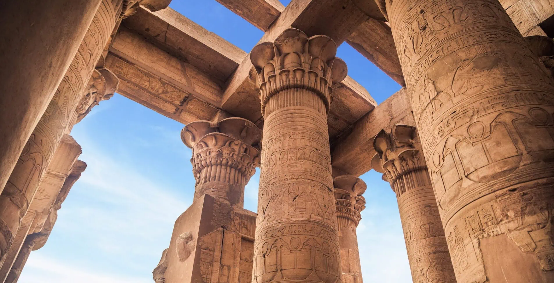 Temple of Kom Ombo Kom Ombo Egypt. It s dedicated to the crocodile god Sobek and the falcon god Haroeris 1905x976 crop 50 19