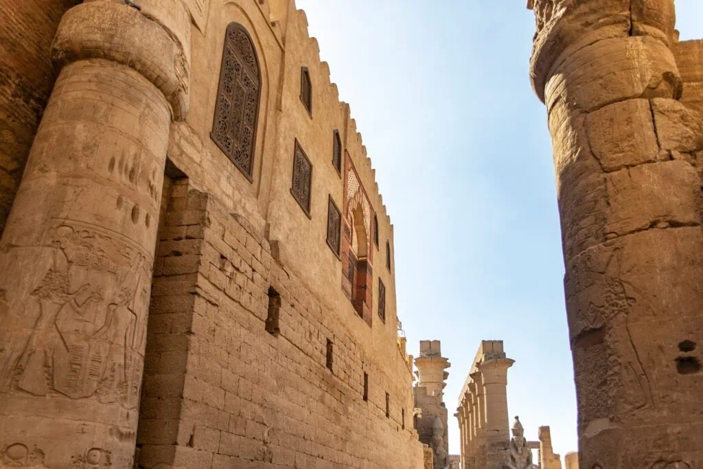 Abu Haggag Mosque with ancient columns integrated into the structure near Luxor Temple, Luxor