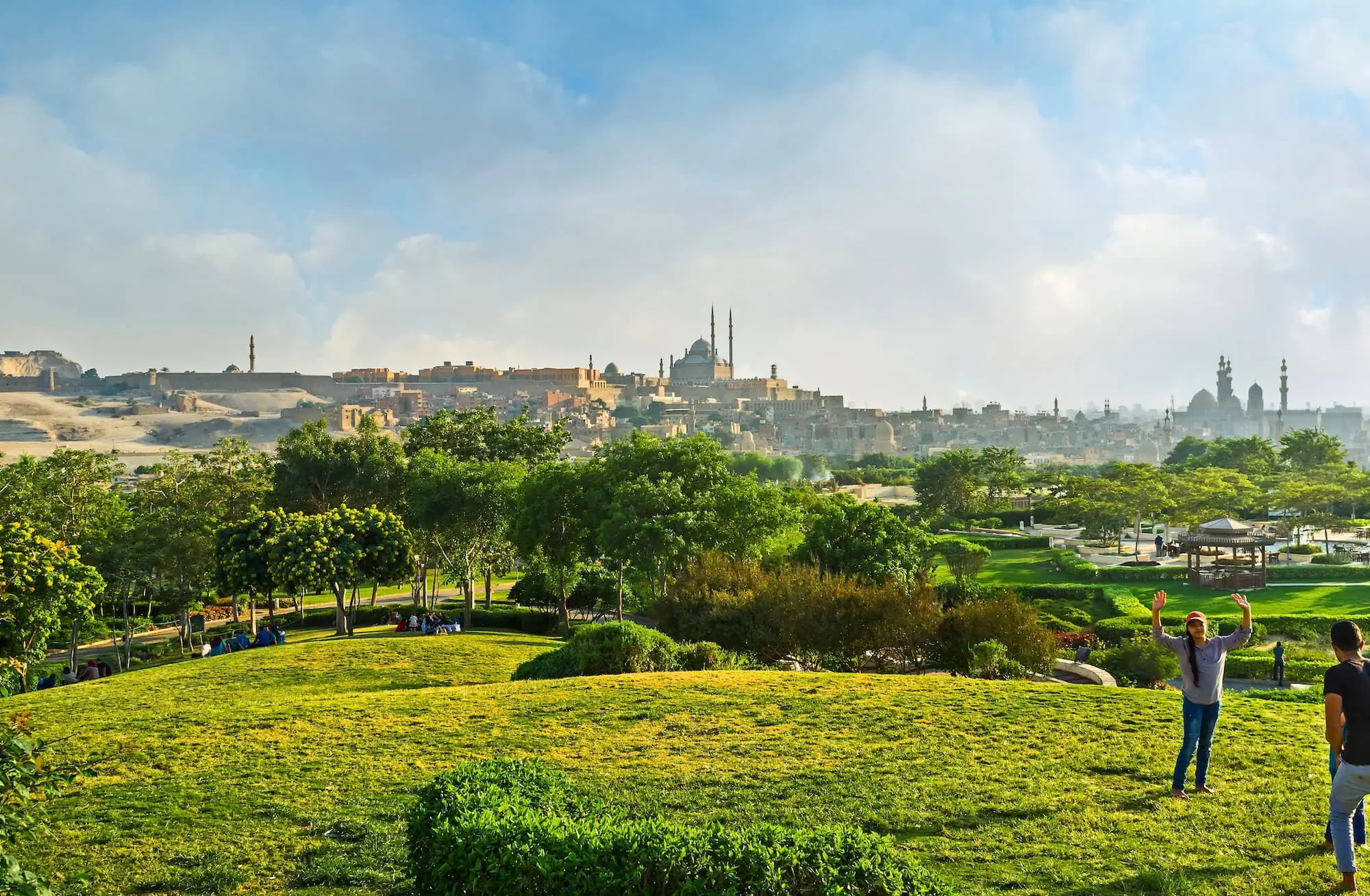 Azhar Park views with the Alabaster Mosque beyond