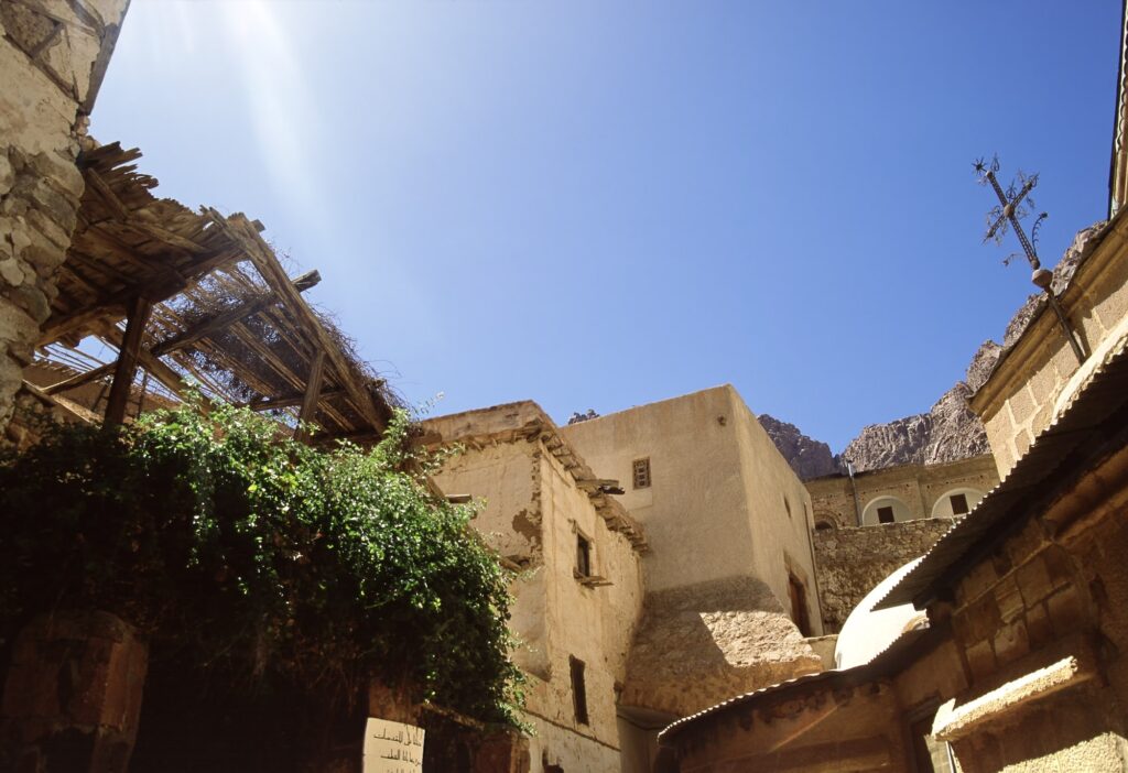 Interior of St. Catherine’s Monastery with the Burning Bush on the left
