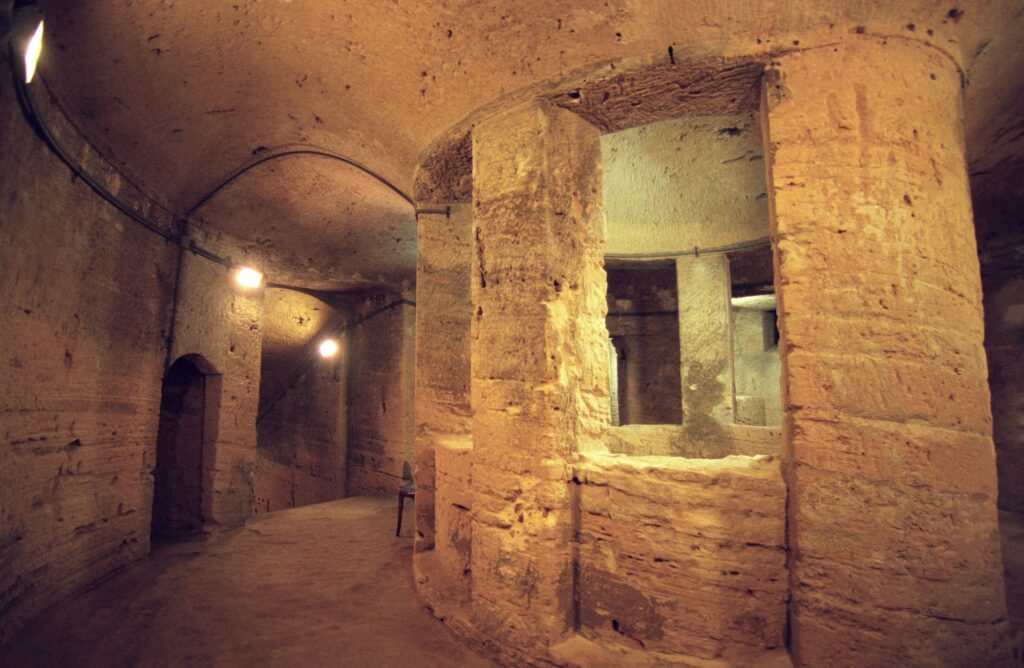 Roman burial chambers of the Catacombs of Kom El Shoqafa located in the city center of Alexandria