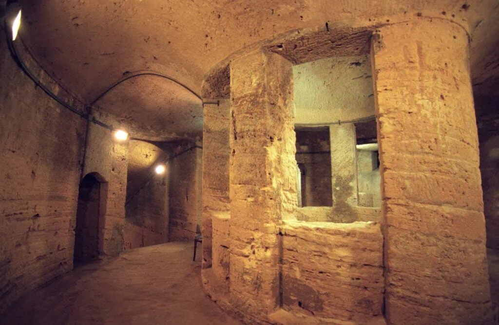 Roman burial chambers of the Catacombs of Kom El Shoqafa located in the city center of Alexandria