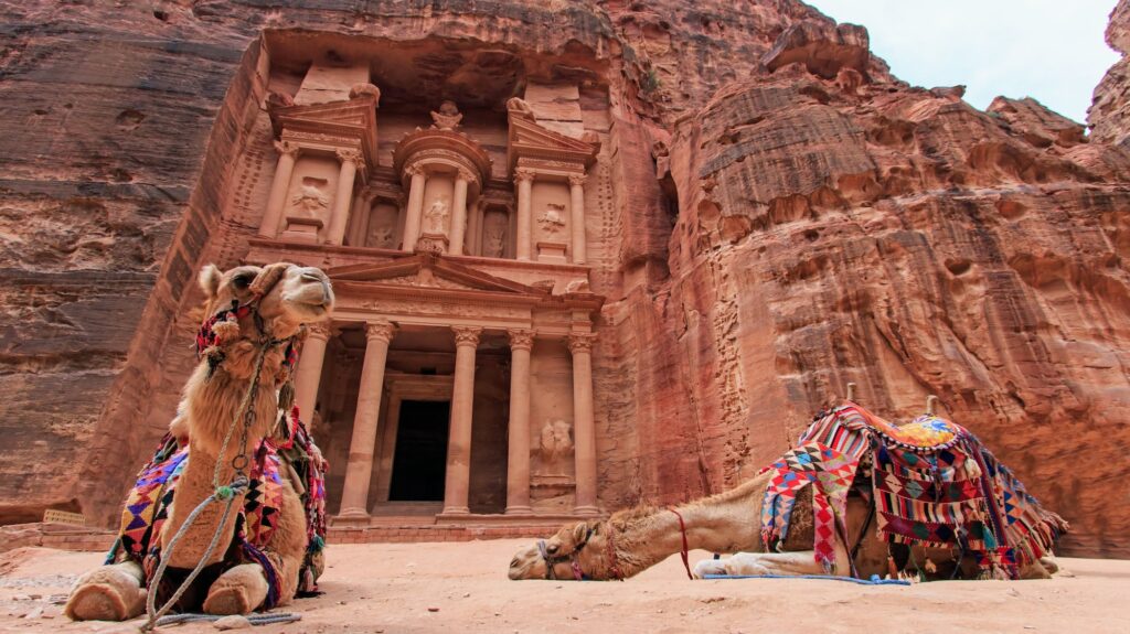 The Treasury,Al Khazneh, in Rose City of Petra, Jordan