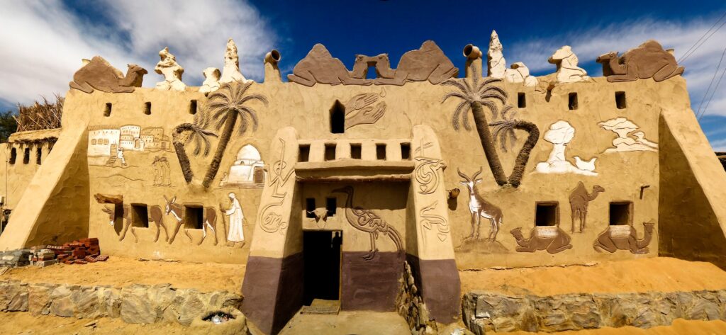 The facade of Badr Museum and house, Farafra, Egypt