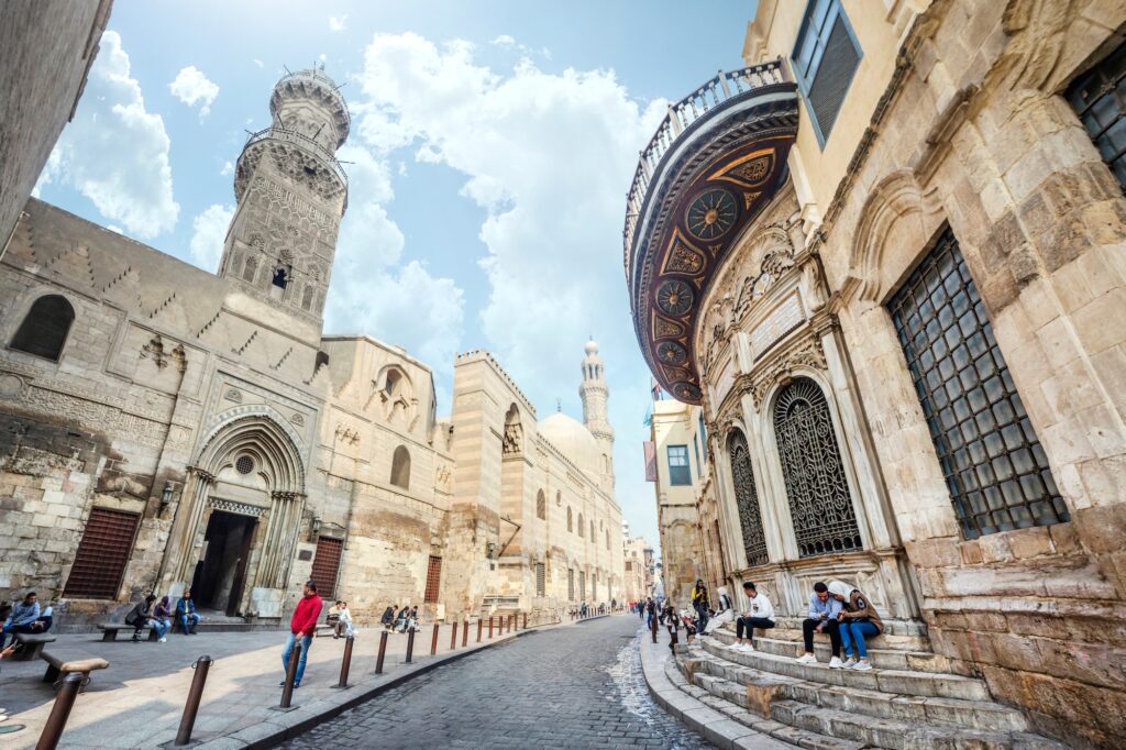 Minaret of the Qalawun Complex overlooking Al-Muizz Street, Qalawun Complex, Cairo