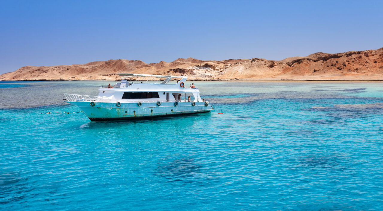 Tourist cruise boat in the Red Sea