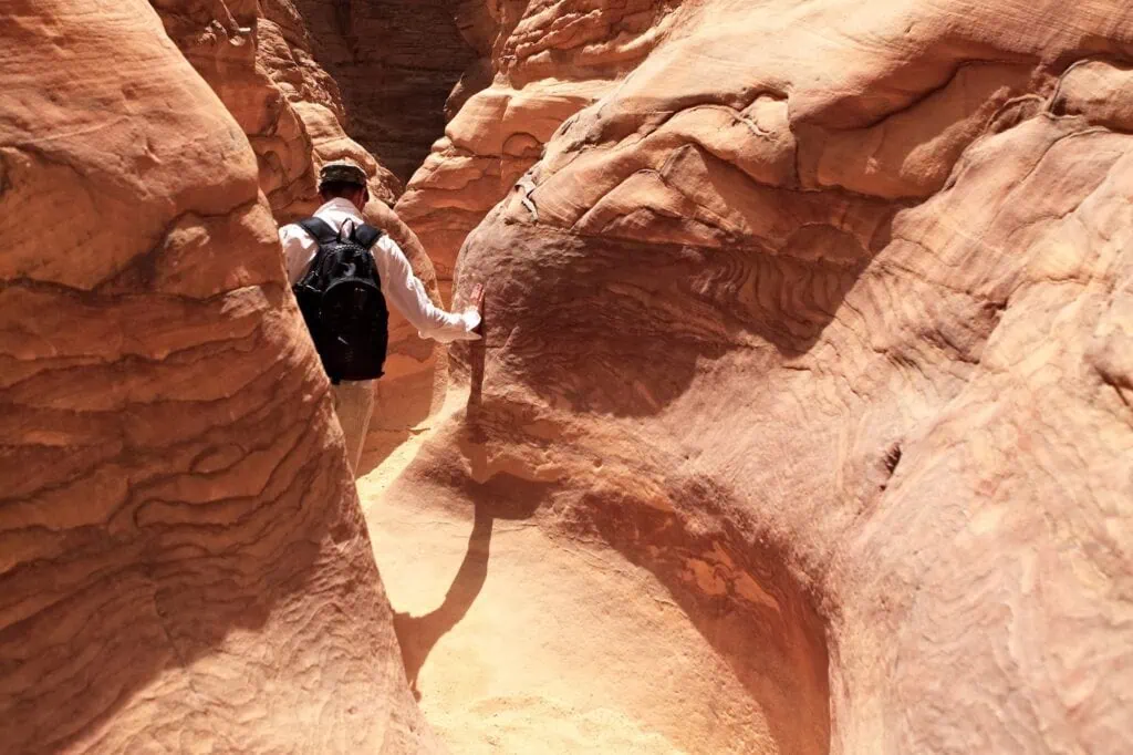 In the heart of Sinai’s Colored Canyon, surrounded by striking layered rock