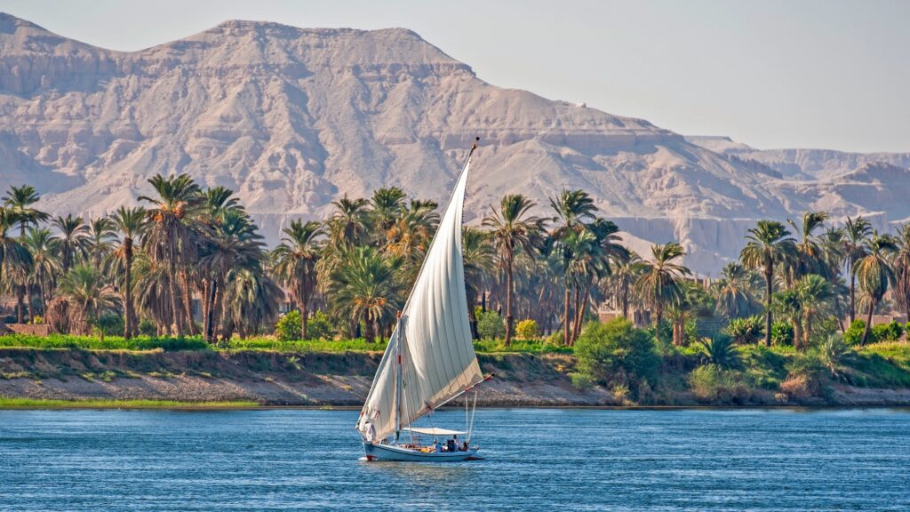 Traditional Egyptian felucca on the Nile