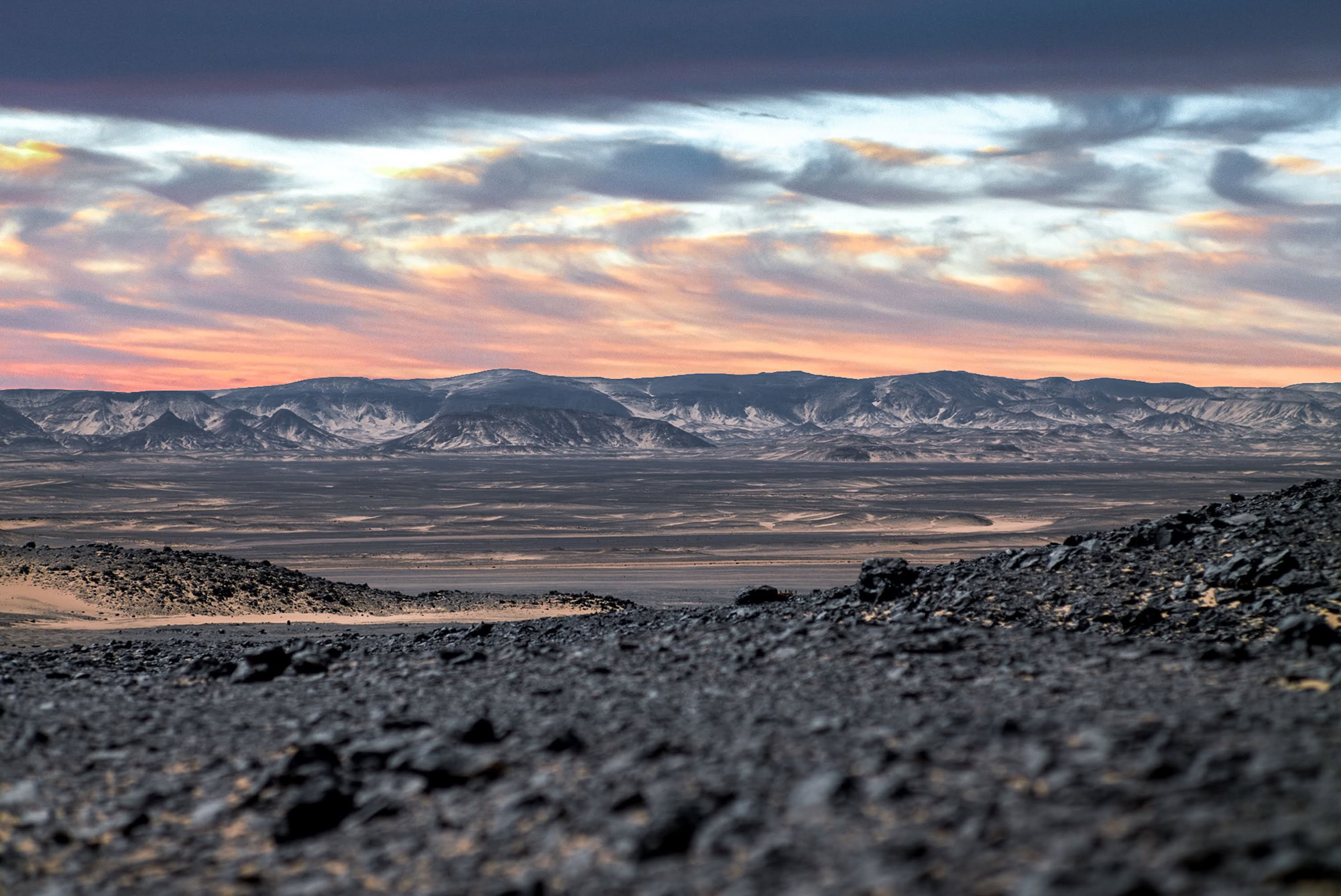View of the Black desert in Egypt