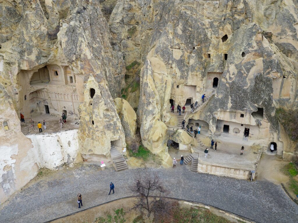 View of the Goreme Open Air Museum in Cappadocia Turkey