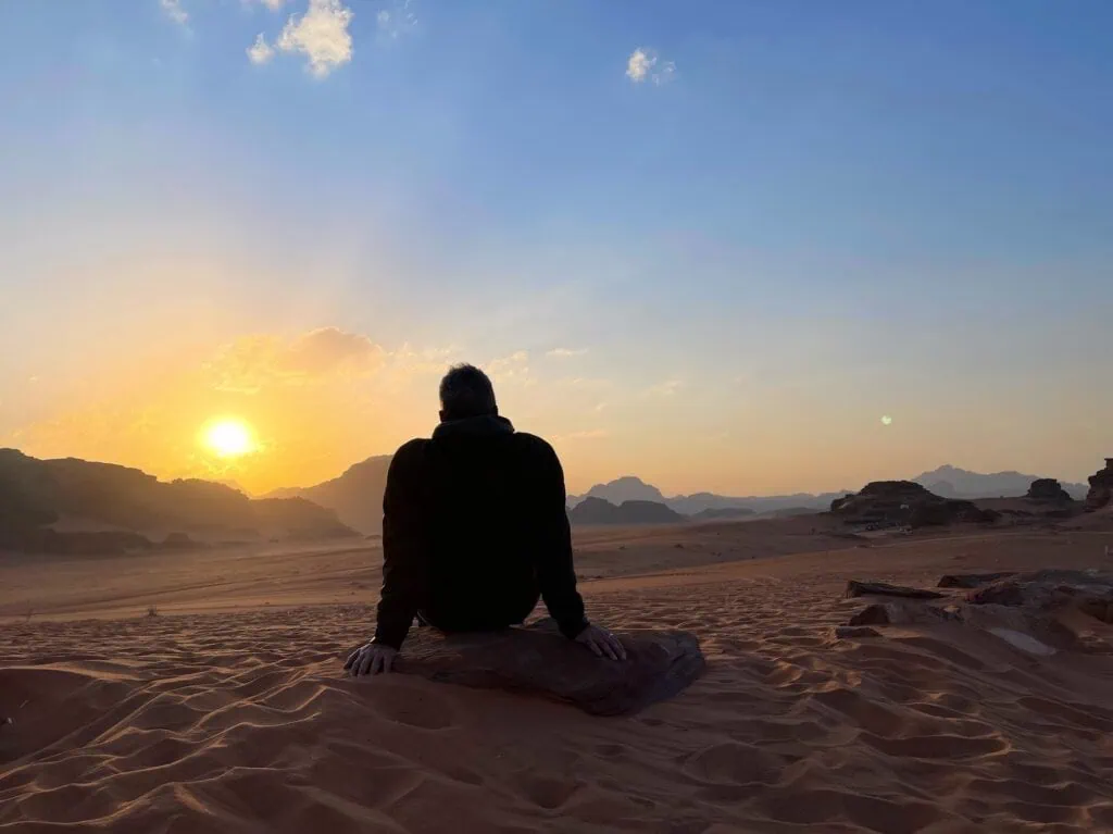 Sunset in Wadi Rum desert