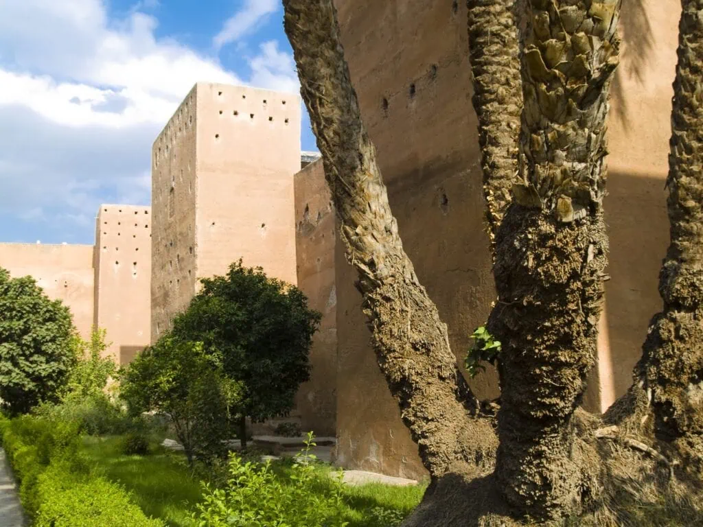 Wall in old saadians tombs. Beauty place. Marrakesh Morocco