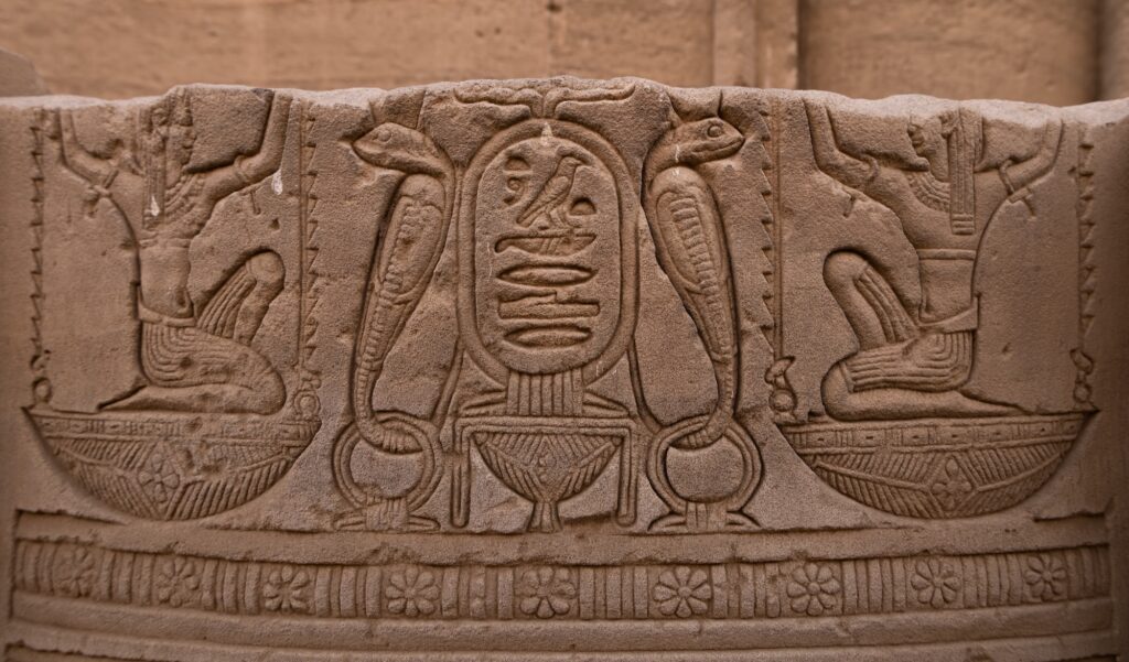 Wall relief at the temple Dendera Temple