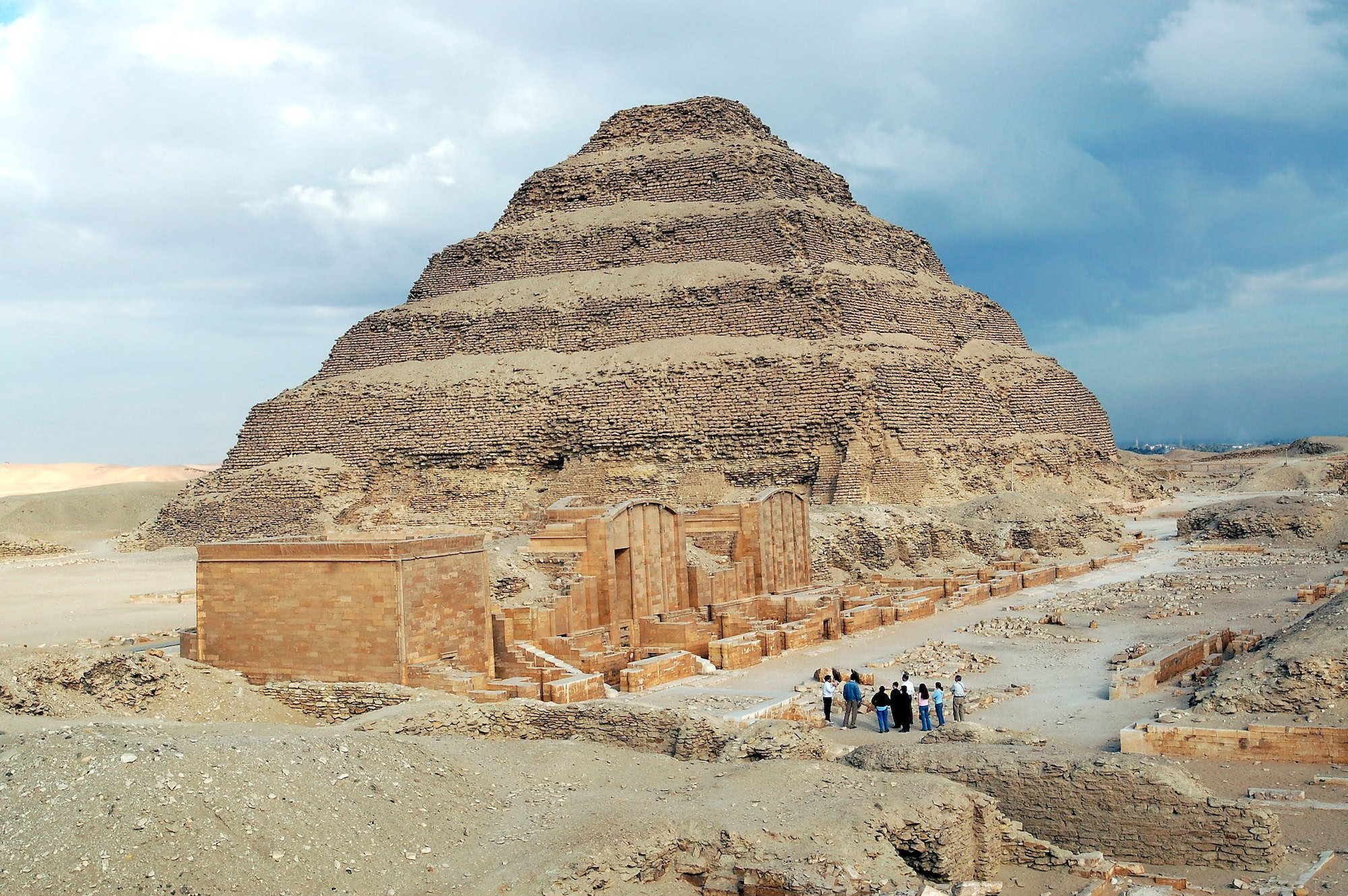 Step Pyramid of Djoser at Saqqara, showing ancient stone block construction