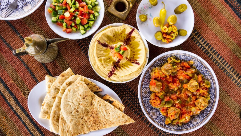 A variety of flavorful Middle Eastern dishes