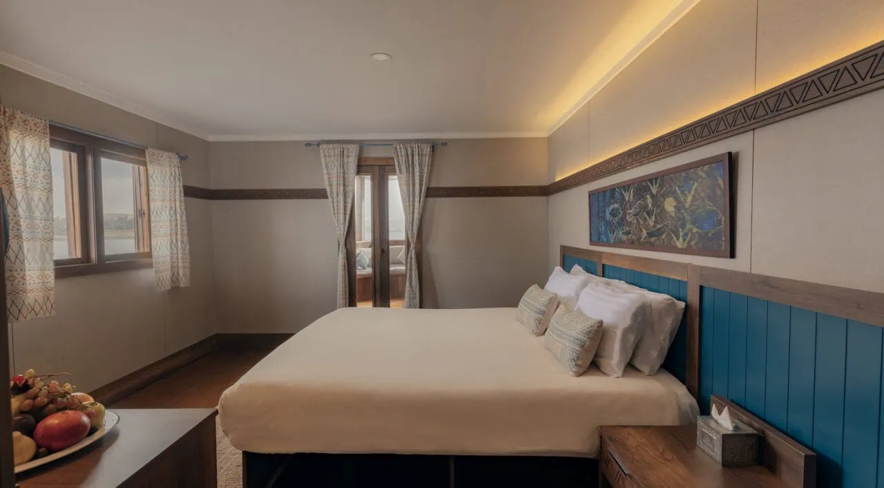 Elegant cabin on Nuut or Nuun Dahabiya with Nile view