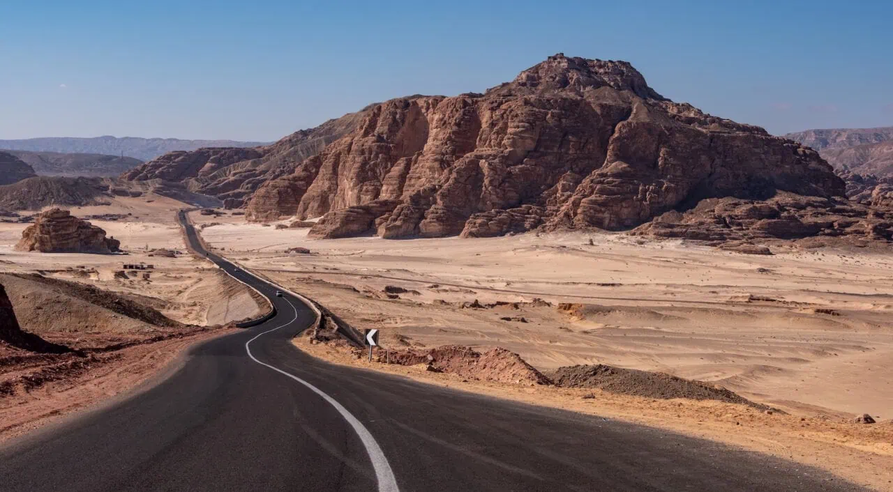 Road from the sea coast to Saint Catherine City, South Sinai