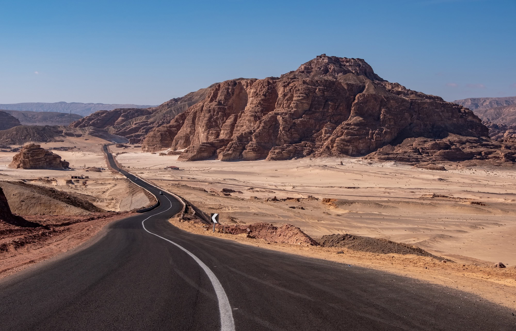 Road from the sea coast to Saint Catherine City, South Sinai