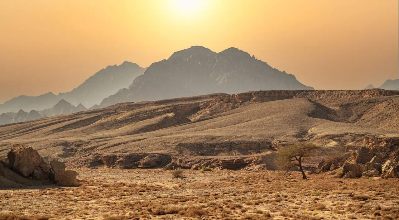 Sinai Mountains near Sharm El Sheikh, at the southern tip of the Sinai Peninsula