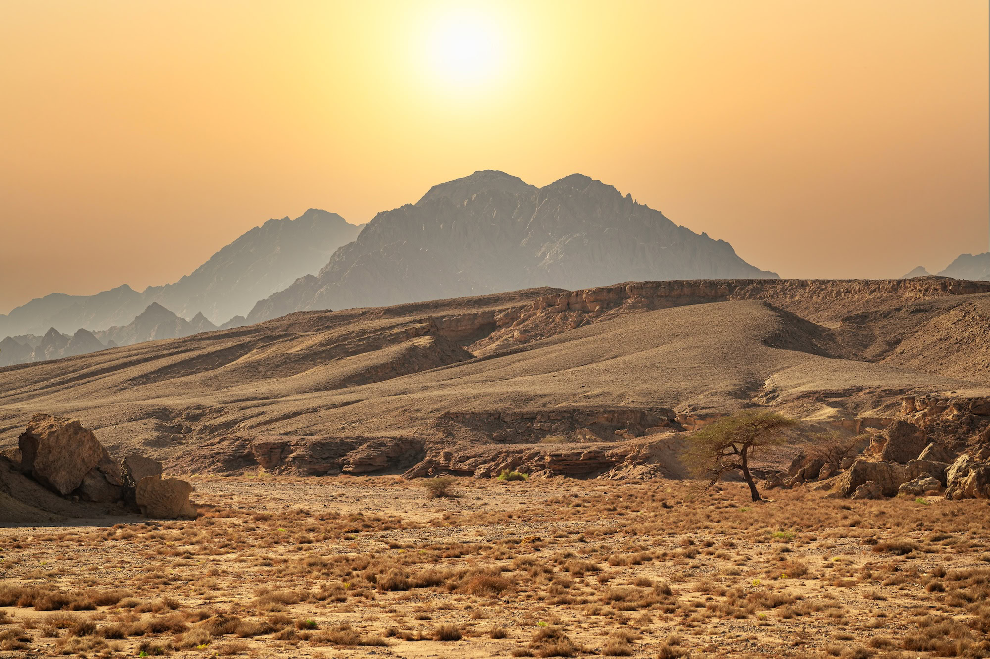 Sinai Mountains near Sharm El Sheikh, at the southern tip of the Sinai Peninsula