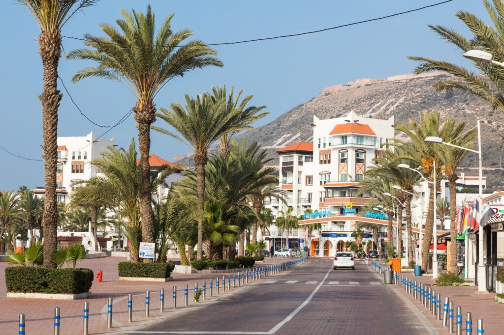 Seaside promenade in Agadir, Morocco