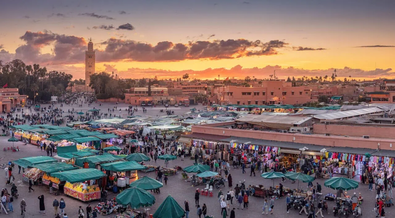 Plaza de Yamaa el Fna, en Marrakech, Marruecos