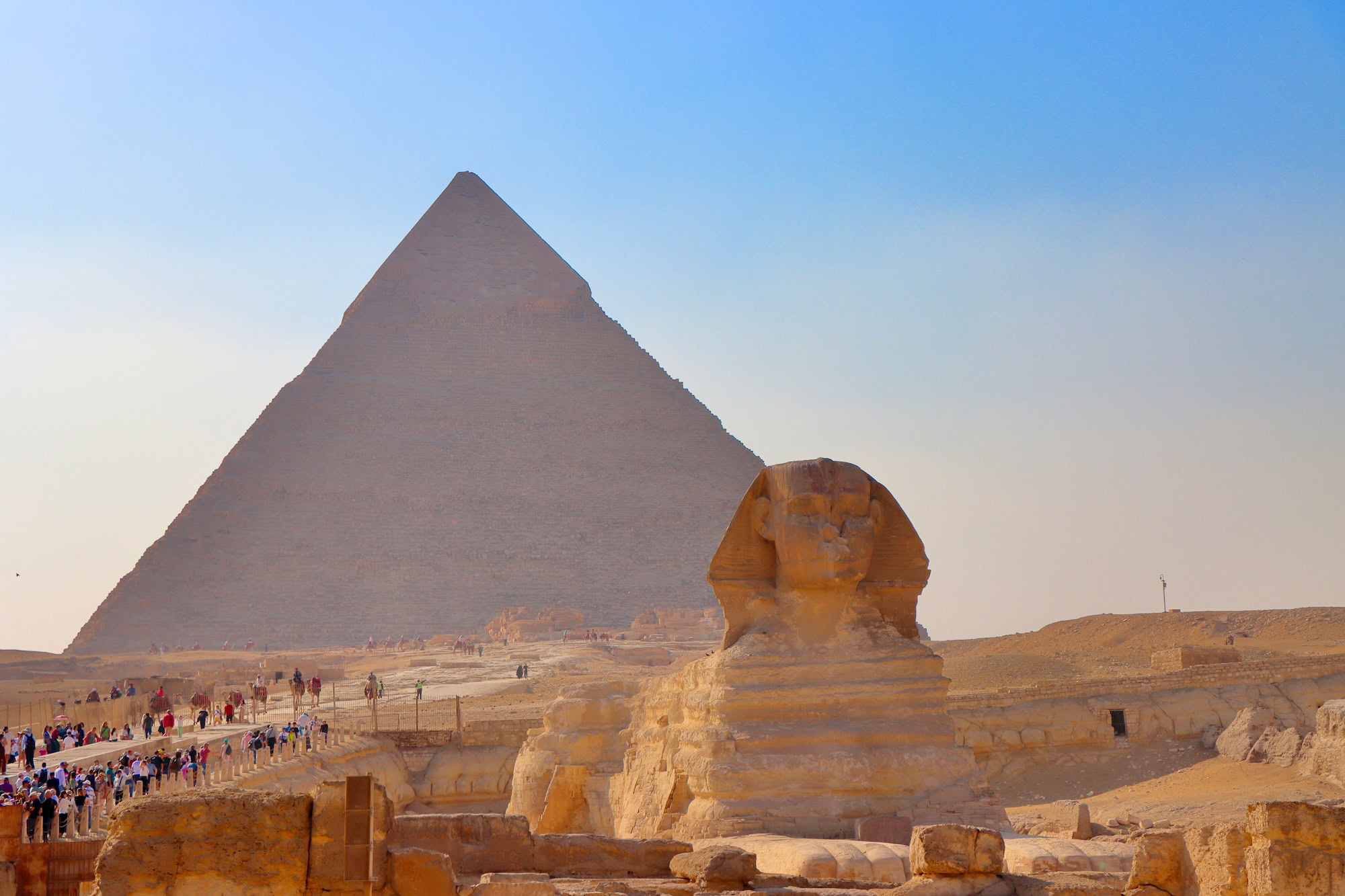 Great pyramids of Giza and the Sphinx in Cairo