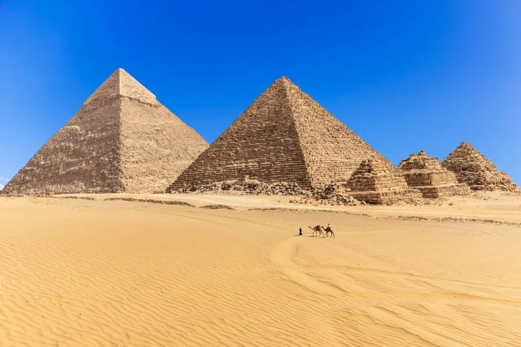 The Pyramids of Egypt in the desert of Giza