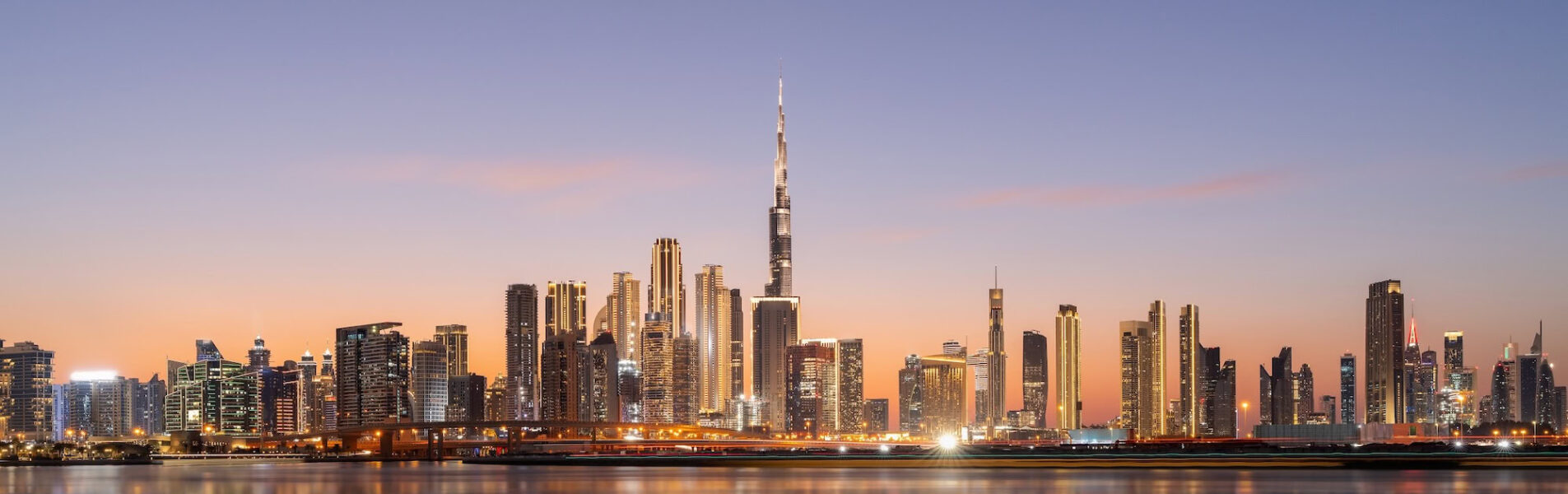 A panoramic view of Dubai's modern skyline